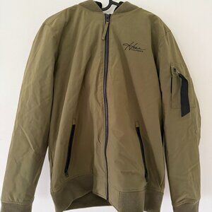 Hollister Men's Rugged Bomber Jacket - Size Small - Olive Green - Warm